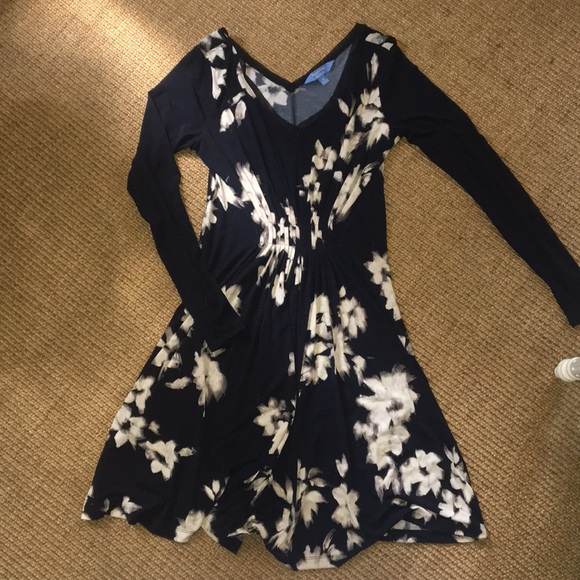 Deep blue floral pattern dress - Picture 2 of 5
